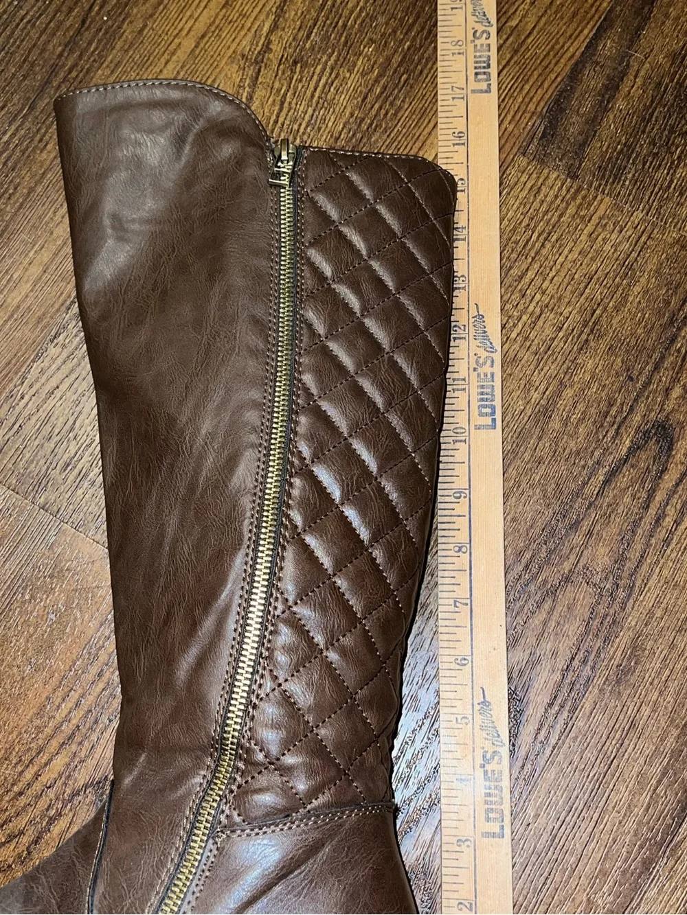 Mossimo Supply Brown Quilted Knee-High Tall Boho Y2K Riding Boots Size 8